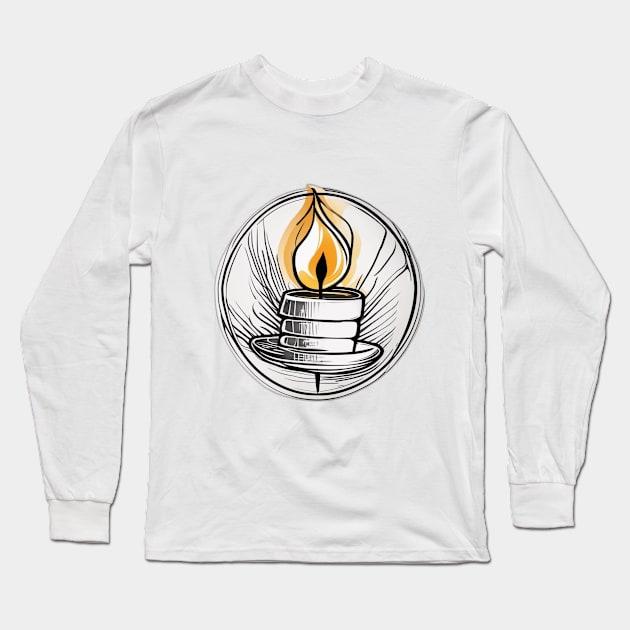 Cozy Candlelit Coffee Art No. 609 Long Sleeve T-Shirt by cornelliusy